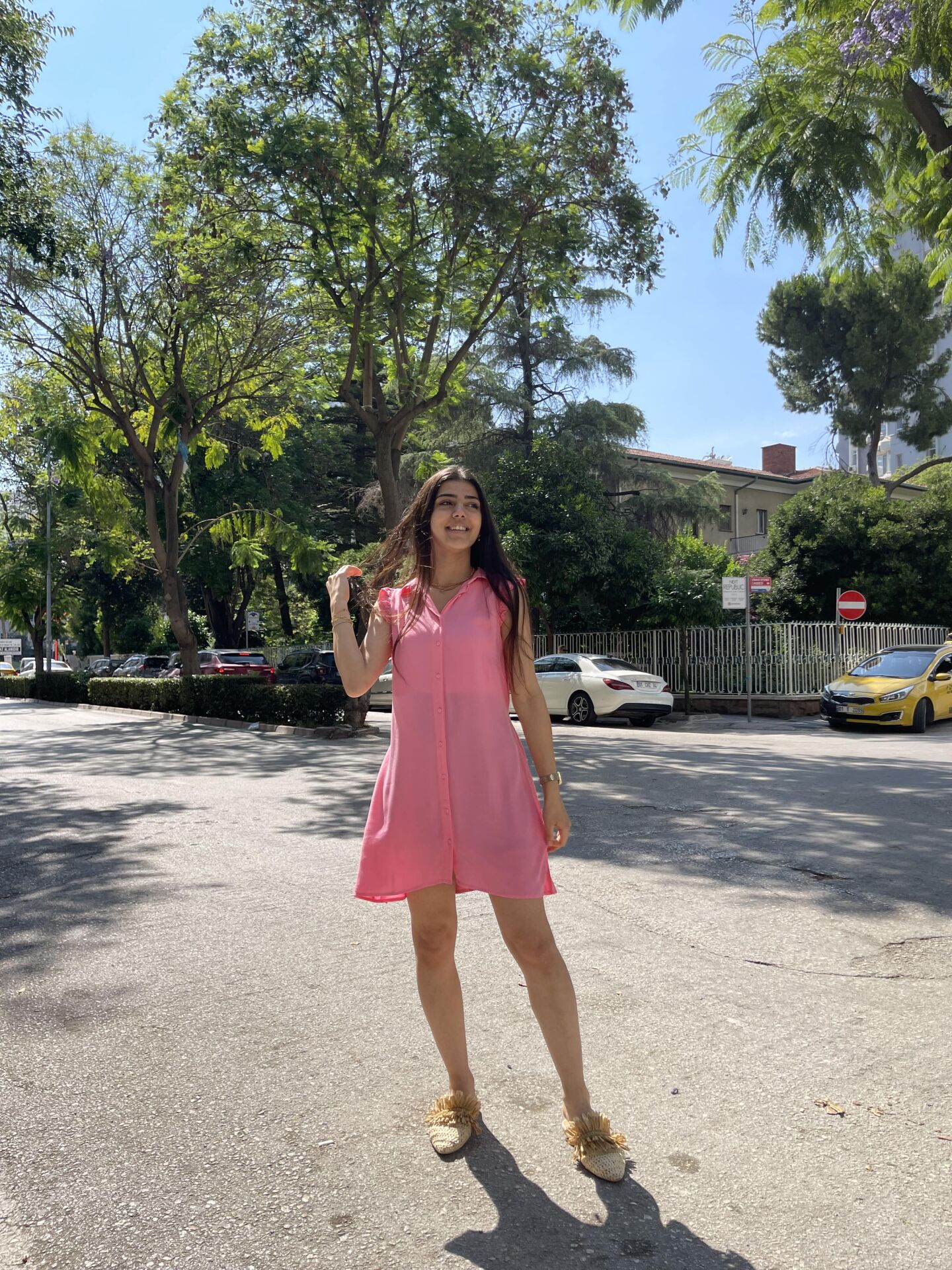 Pembe Gömlek Elbise