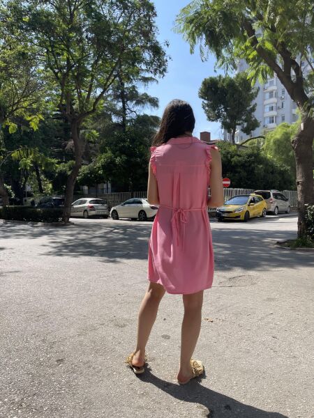 Pembe Gömlek Elbise